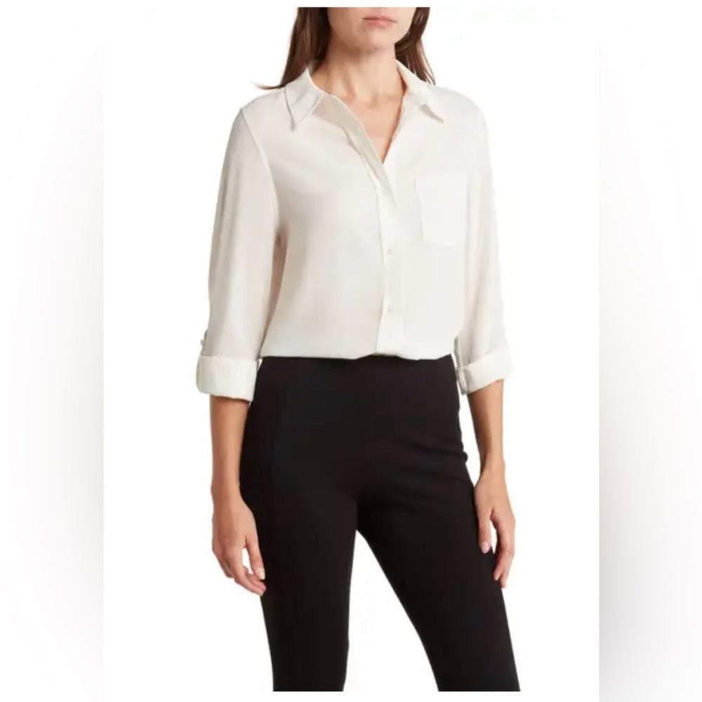 Nanette Lepore Roll Tab Button Up Shirt, size small, NWOT